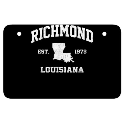 Richmond Louisiana La Vintage State Athletic Style T Shirt Atv License Plate Designed By Dinyolani
