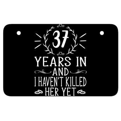 Mens 37th Wedding Anniversary Gifts For Him   37 Years Marriage T Shir Atv License Plate Designed By Alanacaro