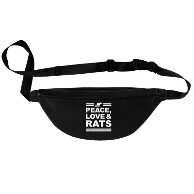 Peace Love And Rats Funny Pet Rat Owner Gift T Shirt White Fanny Pack Designed By Emly35