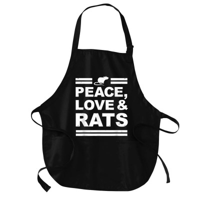 Peace Love And Rats Funny Pet Rat Owner Gift T Shirt White Medium-length Apron Designed By Emly35