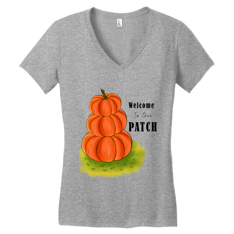 Pumpkin Patch Women's V-Neck T-Shirt by SubhadeepDigitalART | Artistshot