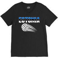 Estonia Volleyball Fans Jersey   Estonian Flag Sport Lovers T Shirt V-neck Tee | Artistshot