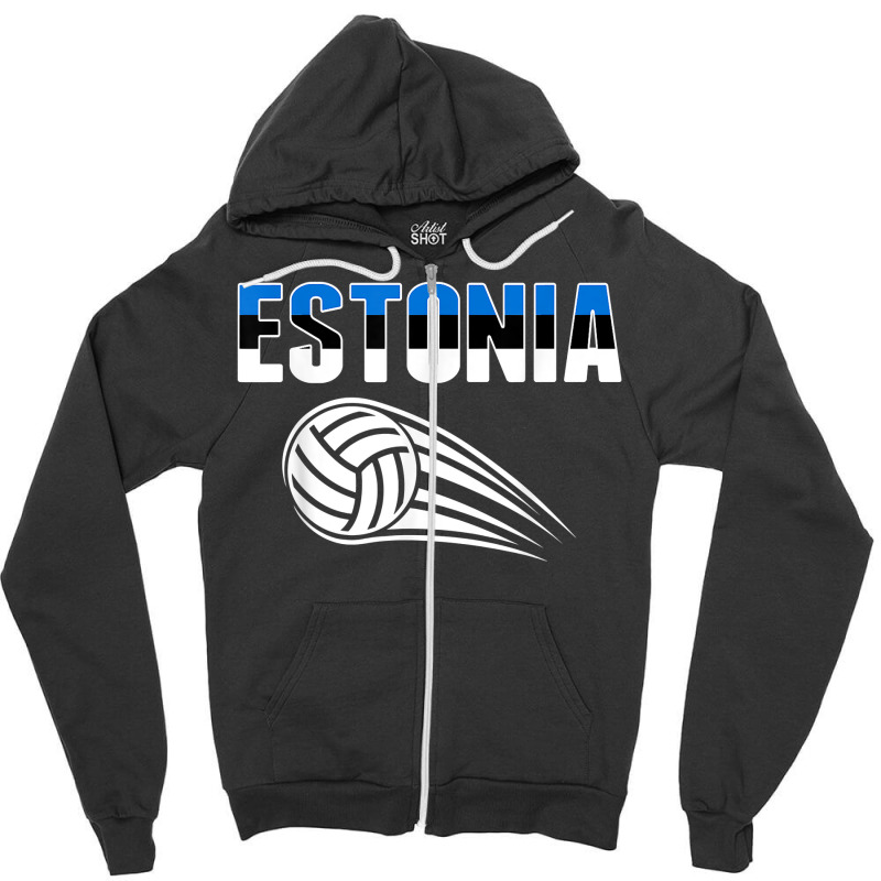 Estonia Volleyball Lovers Jersey   Estonian Flag Sport Fans T Shirt Zipper Hoodie | Artistshot