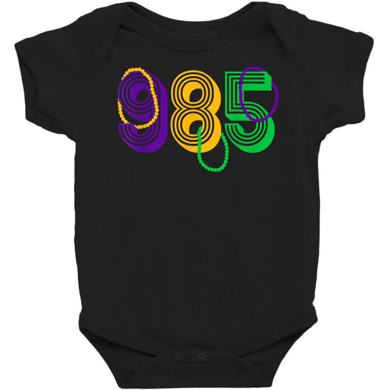 Mardi Gras Parade 985 Area Code Houma Louisiana T Shirt Baby Bodysuit by saldeenshakir | Artistshot