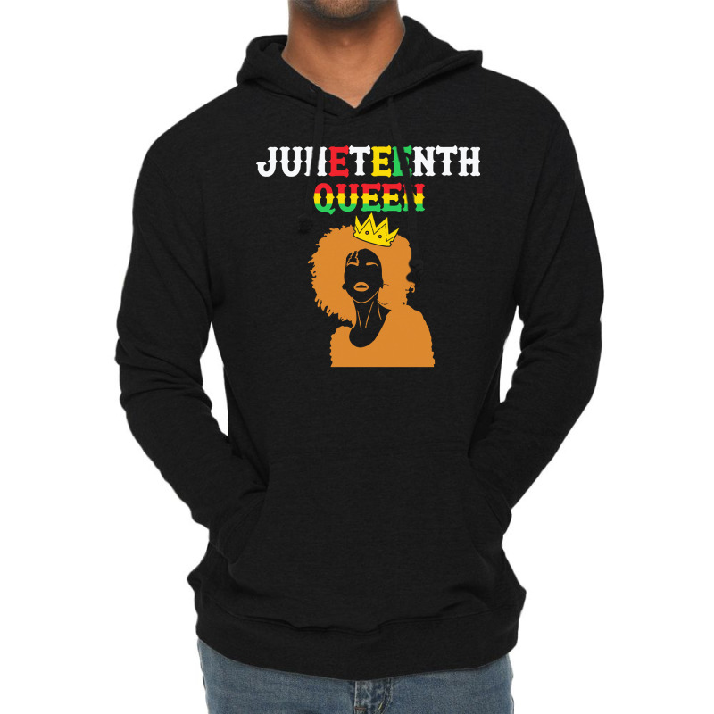 Juneteenth T  Shirt Juneteenth Queen Afro Melanin Black Girl T  Shirt Lightweight Hoodie | Artistshot