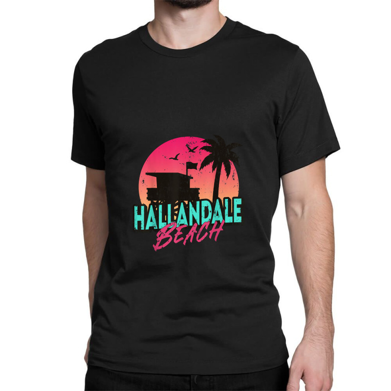 Vintage Hallandale Beach Florida Palm Trees Fl Distressed Classic T-shirt by zuzumanin | Artistshot