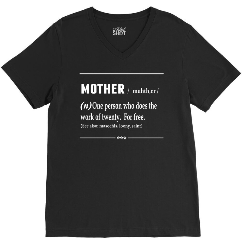 Mother Noun V-neck Tee | Artistshot