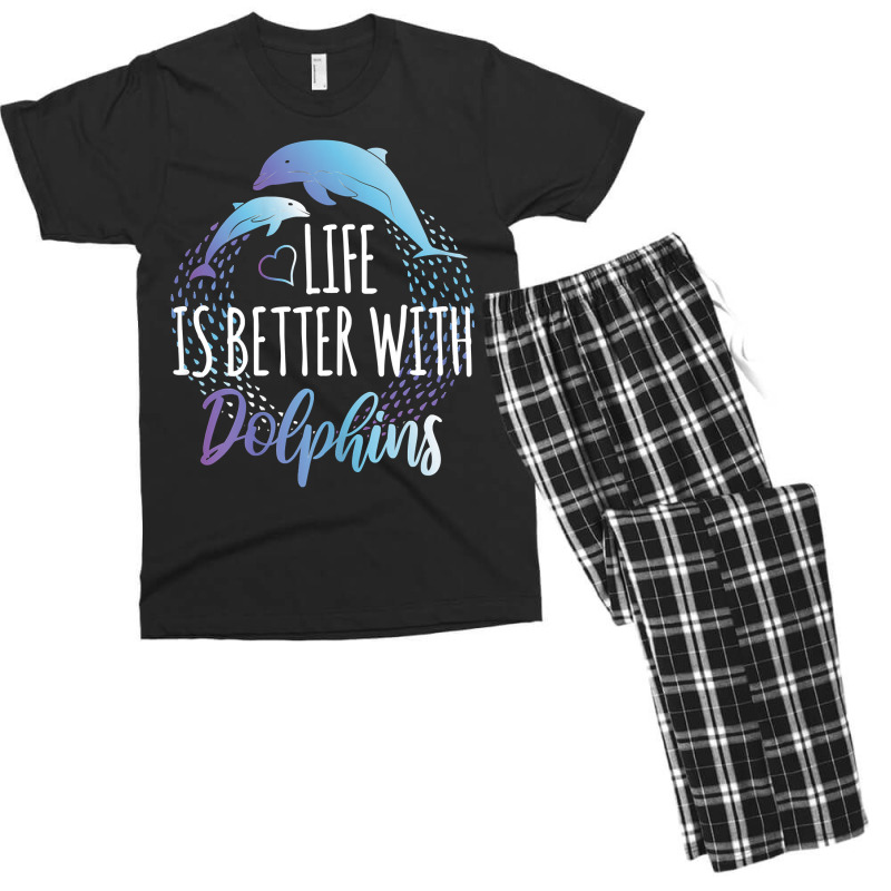 Dolphin Ocean Life Is Better With Dolphins Women Girls Dolphin Lover12 Men's T-shirt Pajama Set | Artistshot