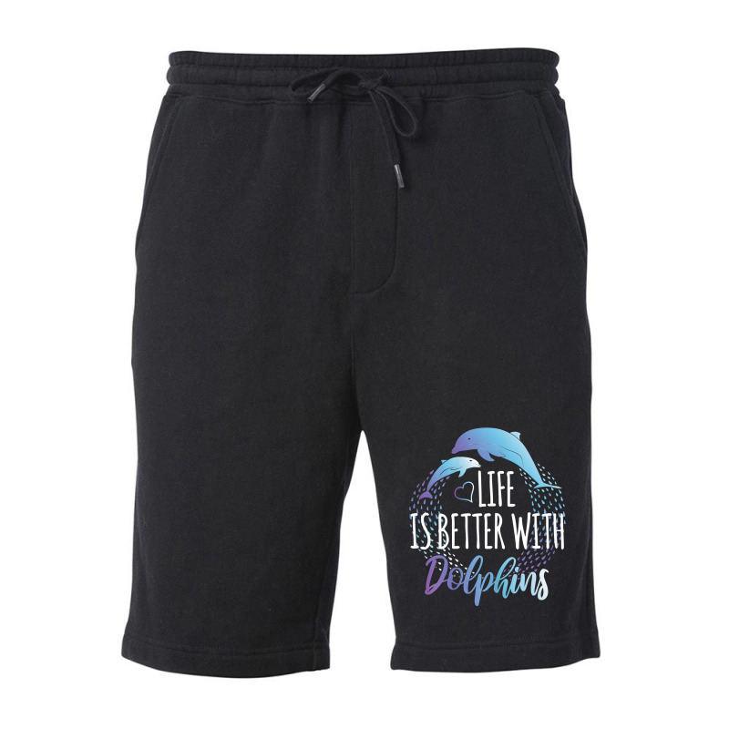 Dolphin Ocean Life Is Better With Dolphins Women Girls Dolphin Lover12 Fleece Short | Artistshot