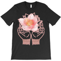 Meditation Yoga T  Shirt Meditation Hands Flower Rose T  Shirt T-shirt | Artistshot