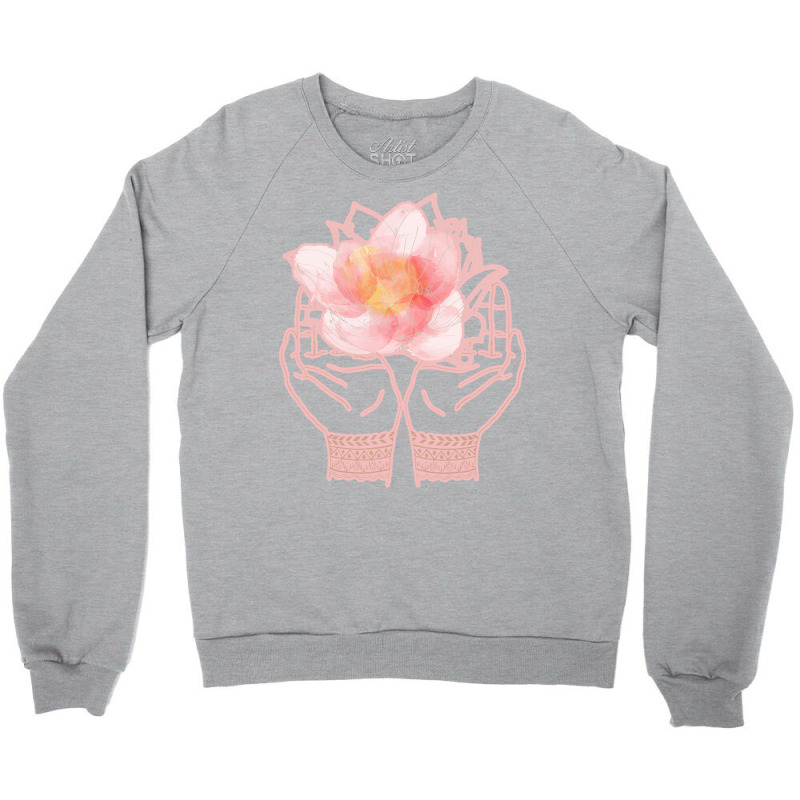 Meditation Yoga T  Shirt Meditation Hands Flower Rose T  Shirt Crewneck Sweatshirt by alexandraturner348 | Artistshot