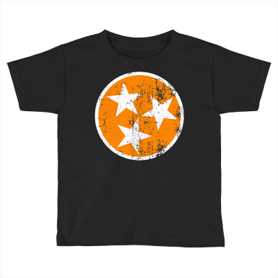 Distressed 3 Star Tn State Orange And White Tennessee Flag T Shirt Toddler T-shirt Designed By Saldeenshakir