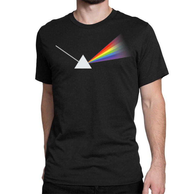 Triangle Shape With White Ray Of Light Rainbow Colors Design Premium T Classic T-shirt by jermonmccline | Artistshot