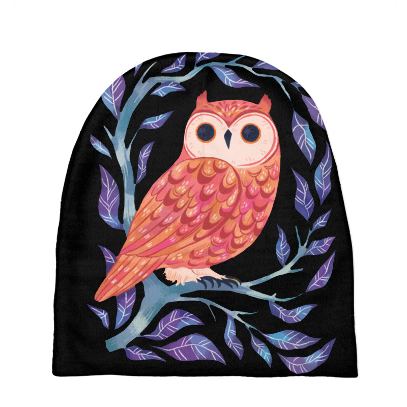 Owl Sitting In A Tree Baby Beanies | Artistshot