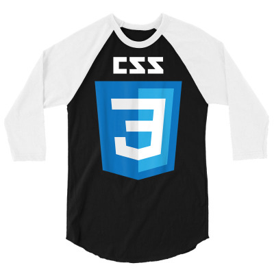 Css Logo Web Developer Nerd Geek Funny T Shirt 3/4 Sleeve Shirt Designed By Mendosand