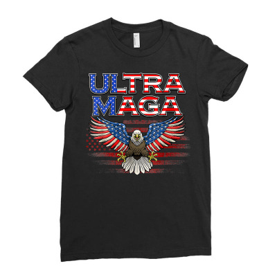 Womens Ultra Maga Proud Ultra Maga V Neck T Shirt Ladies Fitted T-shirt Designed By Townscisn