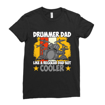 Drummer Dad Like A Regular Vintage Drummer Ladies Fitted T-shirt Designed By Deborah Kern