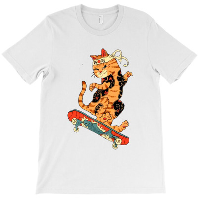 Skateboard Cat T-shirt Designed By John Senna