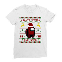 Christmas Santa Cool Funny Impostor Crewmate Ladies Fitted T-shirt | Artistshot