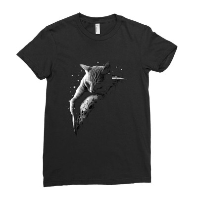 Black Cat Cute Cat, Animals, Pets Ladies Fitted T-shirt Designed By Pigsippie