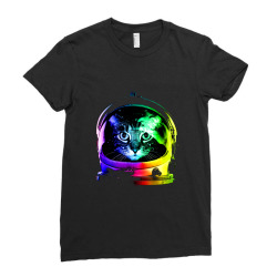 Astro Cats Ladies Fitted T-shirt Designed By Pigsippie