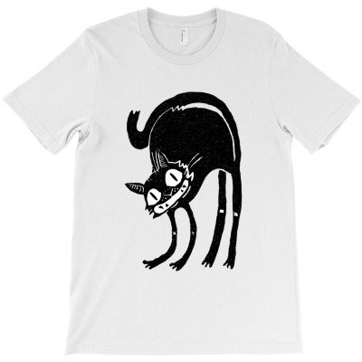 Black Cat Cute Kitty Felines T-shirt Designed By John Senna