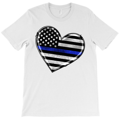 American Thin Blue Line Flag T-shirt Designed By Artiststas