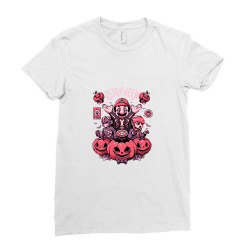 Retroween Cute Geek Games Halloween Gift Ladies Fitted T-shirt Designed By Panasadem