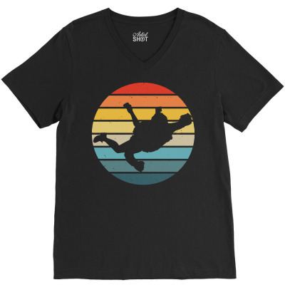 Base Jumping T  Shirt B A S E Jumping Silhouette On A Distressed Retro V-neck Tee Designed By Awalsh526