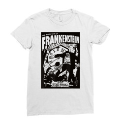 Monster Poster Horror Comic Halloween Frankenstein Monster T Shirt Ladies Fitted T-shirt Designed By Crich34
