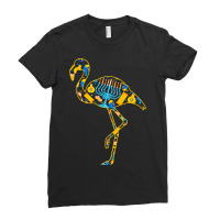 Flamingo Bird Tropical Hanukkah Flamingo Shape Menorah Collection Jewi Ladies Fitted T-shirt | Artistshot