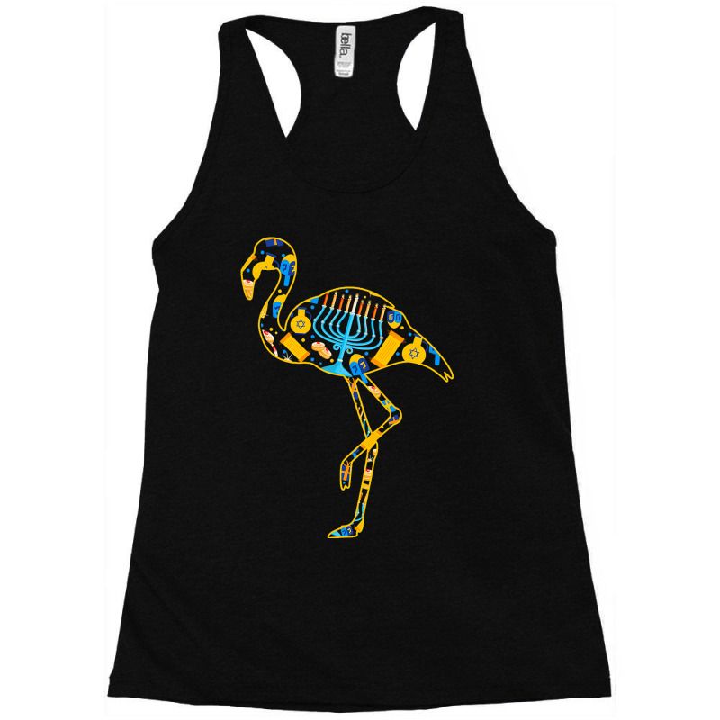 Flamingo Bird Tropical Hanukkah Flamingo Shape Menorah Collection Jewi Racerback Tank by offensejuggler | Artistshot