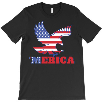 Independence Day T  Shirteagle American Flag 4th Of July T  Shirt T-shirt Designed By John Mckeown