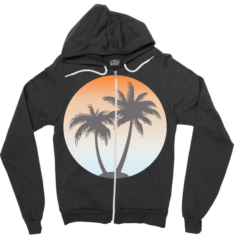 Holiday T  Shirt Coconut Tree On Beach T  Shirtby Arashbeathew Zipper Hoodie | Artistshot