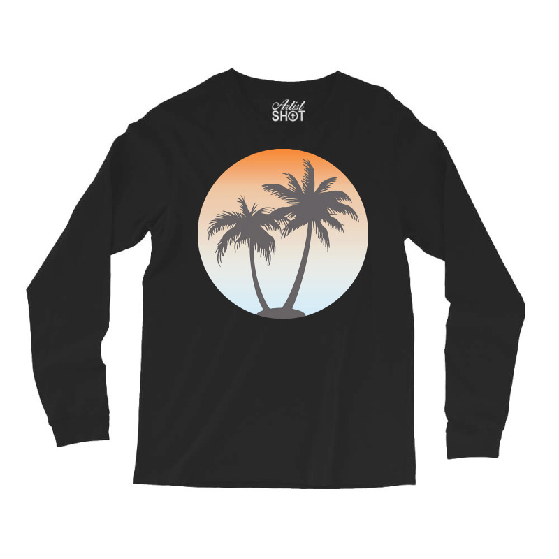 Holiday T  Shirt Coconut Tree On Beach T  Shirtby Arashbeathew Long Sleeve Shirts | Artistshot