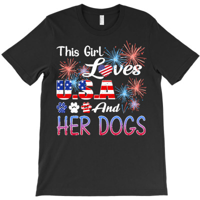 Independence Day This Girl Loves Usa T  Shirt Independence Day This Gi T-shirt Designed By John Mckeown