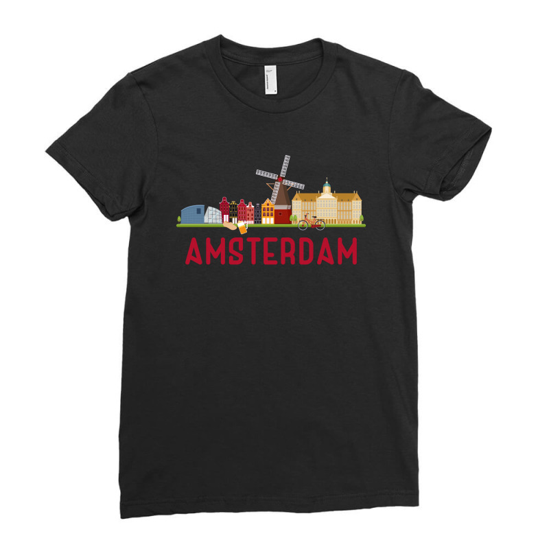 Amsterdam Skyline Ladies Fitted T-shirt | Artistshot