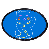 Smiling Friends Cat Cat Neon Oval Patch | Artistshot