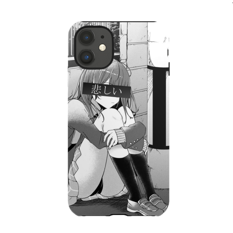 Custom Sad Anime Girl Aesthetic Vaporwave Japanese Anime Manga Otaku  Homeless Iphone 11 Case By Dimensionalxone - Artistshot