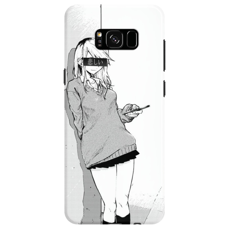Custom Sad Girl Anime Waifu Material Street Aesthetic Vaporwave Manga Hentai Samsung Galaxy S8 Case By Dimensionalxone Artistshot