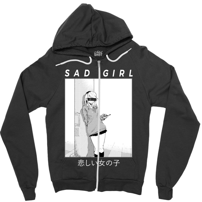 Sad girl anime hoodie sale