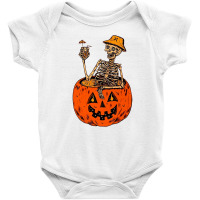 Skeleton Pumpkin's Planet Ghost Baby Bodysuit | Artistshot