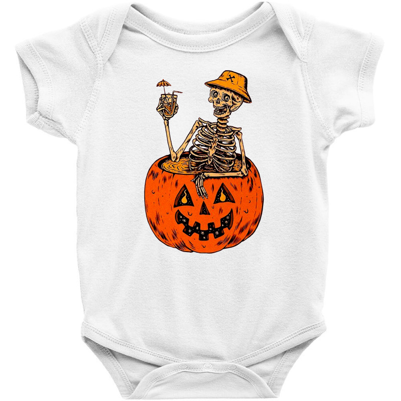 Skeleton Pumpkin's Planet Ghost Baby Bodysuit | Artistshot