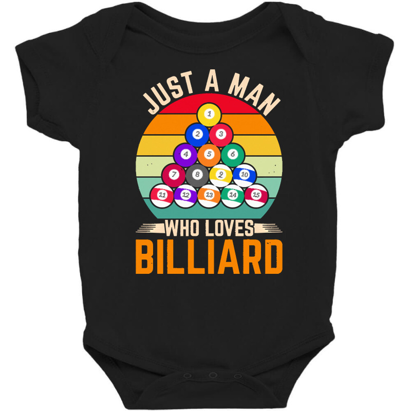 Billiard T  Shirt Man Snooker Player Hobby Pool Billiard T  Shirt Baby Bodysuit | Artistshot