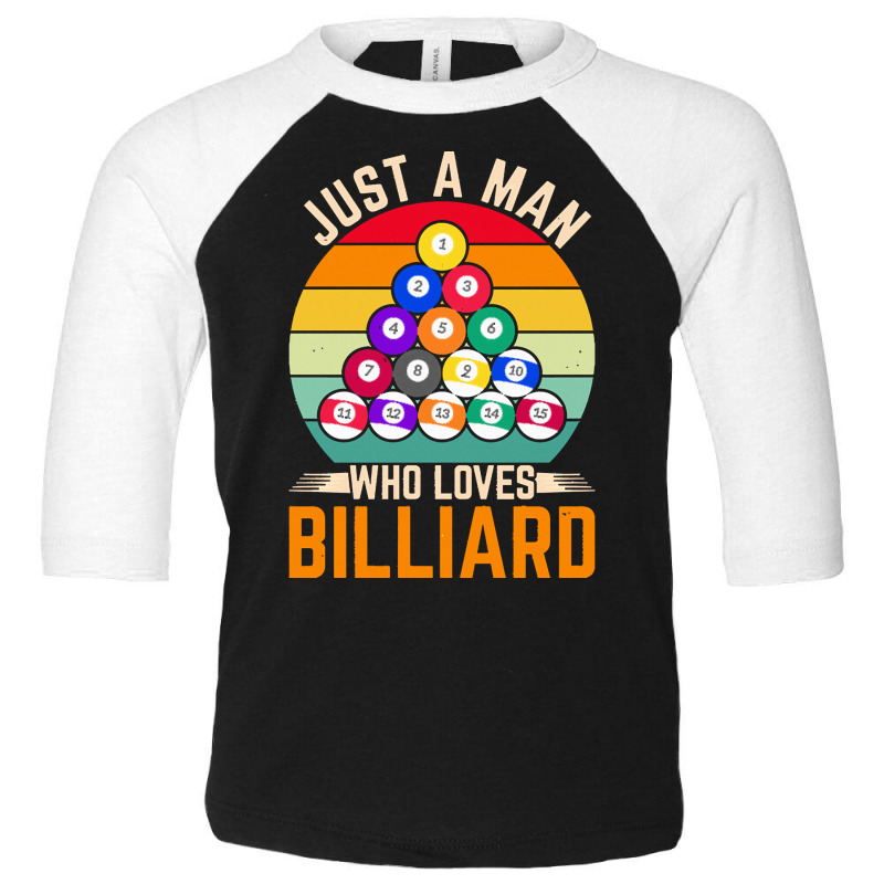 Billiard T  Shirt Man Snooker Player Hobby Pool Billiard T  Shirt Toddler 3/4 Sleeve Tee | Artistshot