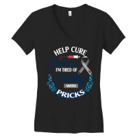 Diabetes Diabetic Nurse Help Cure Diabetes I Am Tired Disease Insulin Women's V-neck T-shirt | Artistshot