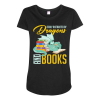 Book Dragon T  Shirt Book Lover Magical Animal Reading Book Dragon T Maternity Scoop Neck T-shirt | Artistshot