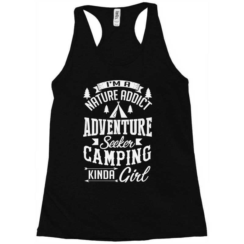 Camp Camping Girl Gifts Camper Tee Happy Camper Girls Nature Addict Ad Racerback Tank | Artistshot