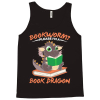 Book Dragon T  Shirt Librarian Reader Funny Bookworm Magical Animal Bo Tank Top | Artistshot