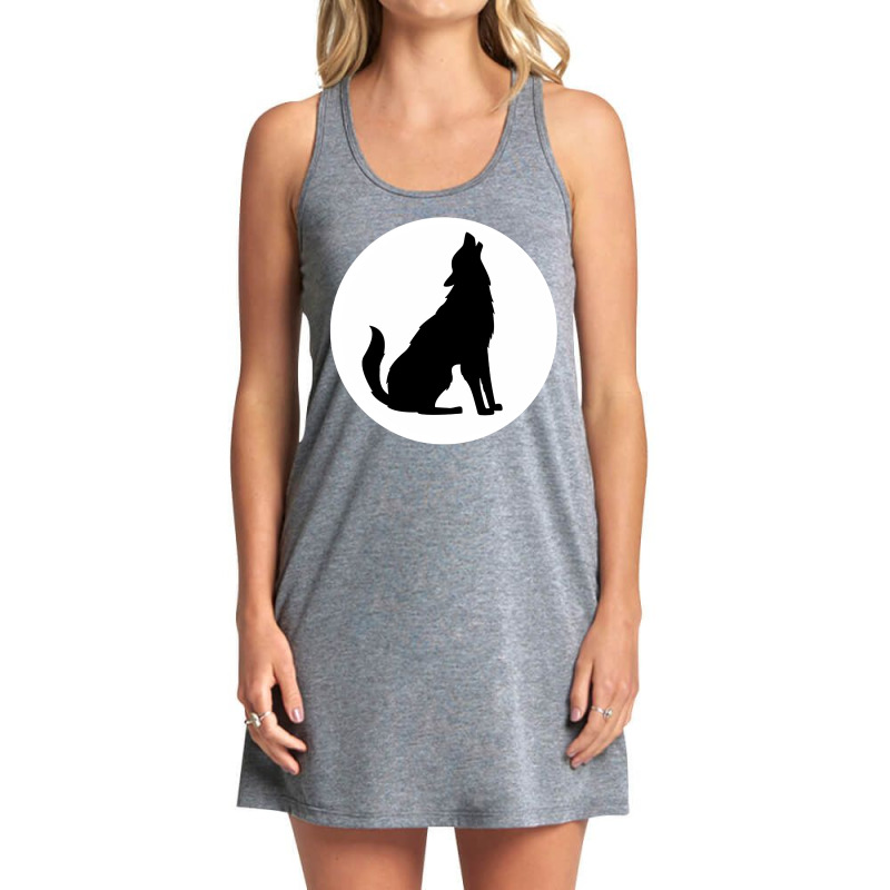 Black And White Silhouette Wolf Tank Dress by lonnieyrussell | Artistshot